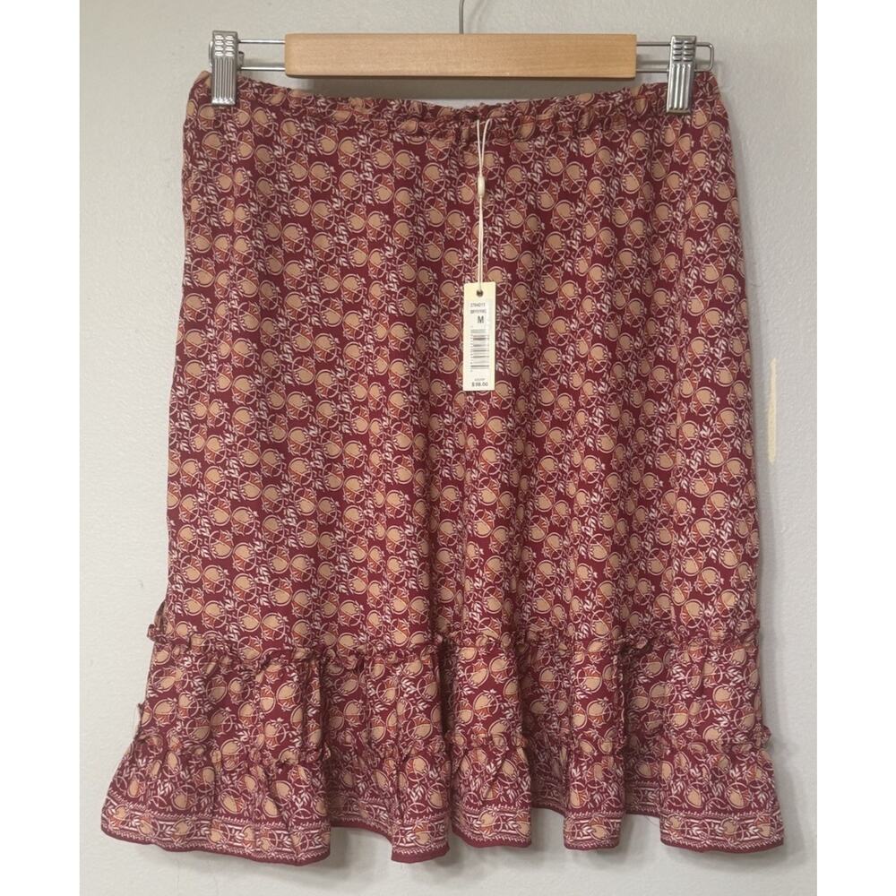 Max Studio Skirt Elastic Waist Tiered Women’s Size Medium Floral Pull-on NEW